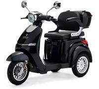 VELECO CRISTAL - Véhicule de mobilité à 3 roues - Entièrement assemblé et prêt à l'emploi - Design attrayant - Système de suspension avancé - Grandes roues(NOIR)