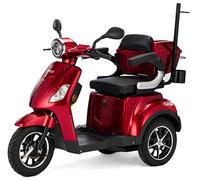 VELECO DRACO - Véhicule de mobilité à 3 roues - Entièrement assemblé et prêt à l'emploi - Support pour bâton de marche (ROUGE)