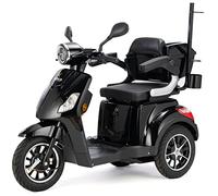 VELECO DRACO - Véhicule de mobilité à 3 roues - Entièrement assemblé et prêt à l'emploi - Support pour bâton de marche (NOIR)