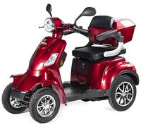 VELECO FASTER LIT-ION - Véhicule en fauteuil roulant à 4 roues - Entièrement assemblé et prêt à l'emploi - Lithium-Ion amovible - Sûr et stable - Alarme - Rangement spacieux et porte-gobelet (ROUGE)