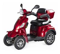 VELECO FASTER - Véhicule en fauteuil roulant à 4 roues - Entièrement assemblé et prêt à l'emploi - Sûr et stable - Alarme - Rangement spacieux et porte-gobelet (ROUGE)