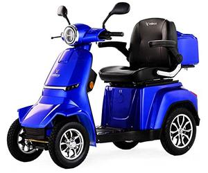 VELECO GRAVIS - Appareil de mobilité à 4 roues - batterie lithium-ion amovible - entièrement assemblé et prêt à rouler - éclairage LED - marche arrière - alarme (Bleu)