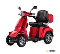 Veleco Gravis scooter pour PMR senior et handicapés homologuée route rouge plomb pneus increvables