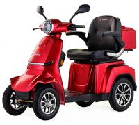 VELECO GRAVIS - Véhicule de mobilité 4 roues pour personnes âgées et invalides - Produit européen, stable, confortable, sûr, alarme, klaxon, assemblé, prêt pour - 12km/h (Rouge)