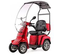 VELECO GRAVIS - Véhicule de mobilité à 4 roues avec toit - Entièrement assemblé et prêt à l'emploi - Sûr et stable - Eclairage complet par LED - Rangement spacieux et porte-gobelet (red)