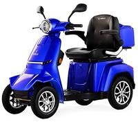 VELECO GRAVIS - Véhicule de mobilité à 4 roues - Entièrement assemblé et prêt à l'emploi - Sûr et stable - Éclairage complet par LED - Rangement spacieux et porte-gobelet (BLEU)