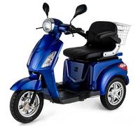VELECO ZT15 - Véhicule de mobilité 3 roues - Entièrement assemblé et prêt à l'emploi - Frein électromagnétique automatique - Compteur de vitesse à LED (BLEU)