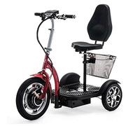 VELECO ZT16 - Véhicule de mobilité 3 roues - Entièrement assemblé et prêt à l'emploi - Grandes roues - Facile à manœuvrer - Freins avant et arrière - Panier à provisions amovible(Rouge)