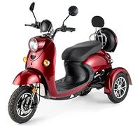 VELECO ZT63 - Véhicule de mobilité - Entièrement assemblé et prêt à l'emploi - Design de style italien - Capacité de charge élevée - Siège confortable (ROUGE)