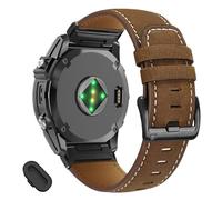 VELEYOK Bracelet de montre en cuir véritable de 22 mm compatible avec Garmin Tactix/Fenix 8 AMOLED 47 mm/E/7/6/pro/5 Plus/5/Descent G2/G1/Quatix 7 Pro/7/6/Forerunner 965/955/970/epix Pro Approach S70
