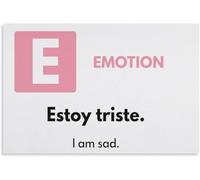 VelfDuel Affiche de grammaire en métal avec inscription « Ser vs Estar in Emotion » en espagnol - 20,3 x 30,5 cm