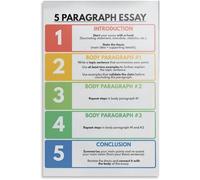 VelfDuel Poster « Writing an Essay », How to Write an Essay, 5 paragraphes, affiche éducative en métal pour décoration de salon 20,3 x 30,5 cm