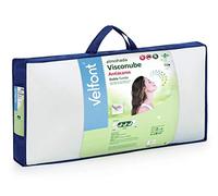 Velfont - Oreiller Visconube 70x35 cm | Anti-acariens Acarsan Naturel | Adaptation Douce | Double Housse Microfibre Zippée | Densité Viscoélastique, Blanc