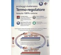 Velfont - Protège matelas thermorégulateur en tissu Outlast avec coins - 100 % coton