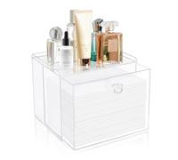 Velfree Boîte jetable pour serviettes de visage avec tiroir, conteneurs de rangement en acrylique compatibles avec les serviettes Clean Skin Club Clean Visage, organisateur de maquillage transparent