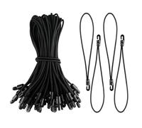 Velicber Tendeurs Élastique avec Crochets 25cm, 50 Pièces Crochet Tendeur Elastique Courts Multifonctionnel Tendeurs de Fixation pour Camping, Bâches, Tentes, Noirs