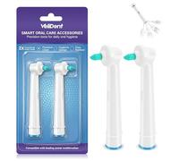 VELIDENT Interdental Lot de 2 brossettes de rechange compatibles avec Braun Oral-B, têtes de brosse à dents pour brosses à dents électriques, espaces interdentaires et étriers dentaires