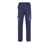 VELILLA 103004pantalón Bicolor Multibolsillos Pantalon, Bleu Marine et Bleu Ciel, 44 Homme
