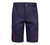 VELILLA 103007 Bermuda Bicolor Multipoches, Bleu Marine et Rouge, Taille 40