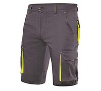 Velilla 103010S - Bermuda Stretch Bicolore Multi-Poches - Bleu Marine et Jaune Fluo - Taille 42