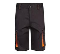 VELILLA 103010S - Bermuda Stretch Bicolore Multi-Poches - Noir et Orange Fluo - Taille 44