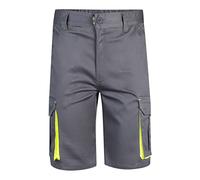 Velilla 103010S Bermuda Stretch Bicolore Multipoches, Gris et Jaune Fluo Taille 40