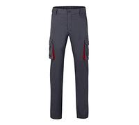 VELILLA 103024S; Pantalon Stretch bi-Colore Multipoches; Couleur Gris et Rouge; Taille 48