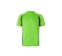 VELILLA 105501 T-shirt technique bicolore, vert citron et bleu marine, taille L, Vert citron et bleu marine, L