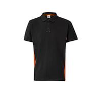 VELILLA 105504. Polo Bicolore à Manches Courtes, Couleur Noir et Orange, Taille XL