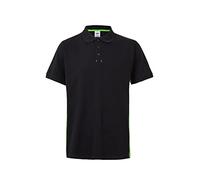 VELILLA 105504. Polo Bicolore à Manches Courtes, Couleur Noir et Vert Citron, Taille XL