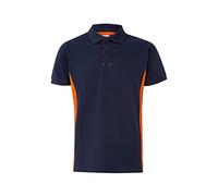 VELILLA Polo Bicolore, Manches Courtes, Bleu Marine et Orange, Taille XL Mixte