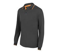 Velilla 105504 Polo bicolore manches courtes, noir et orange, taille M