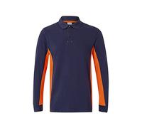 Velilla 105514 - Polo bicolore à manches longues - Bleu marine et orange - Taille XXL
