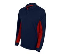 Velilla 105514 Polo bicolore à manches longues Bleu marine et rouge Taille S