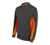 VELILLA 105514 Polo Bicolore à Manches Longues, Gris et Orange, Taille 3XL