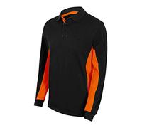 Velilla 105514 - Polo bicolore à manches longues - Noir et orange - Taille M