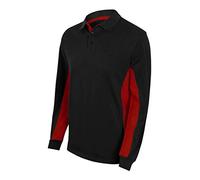 Velilla 105514 Polo bicolore à manches longues Noir/rouge Taille L