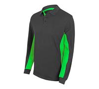 Velilla 105514 Polo bicolore manches longues Gris et Vert citron Taille S
