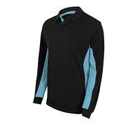 Velilla 105514 Polo bicolore manches longues Noir et bleu ciel Taille M