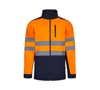 VELILLA 106004 Veste Soft Shell bicolore, Bleu marine et orange fluo, XL