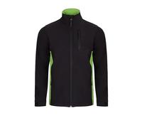 VELILLA 106004 Veste softshell bicolore, noir et vert citron, taille 2XL, Noir,vert citron, XXL