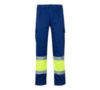 Velilla 156 - Pantalon Haute visibilite (taille L) couleur bleu et jaune fluor