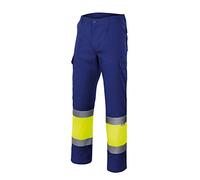 Velilla 156 - Pantalon Haute visibilite (taille XXXL) couleur bleu et jaune fluor