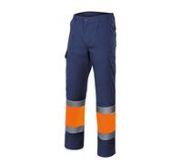 Velilla 156 - Pantalon Haute visibilite (taille XXXL) couleur bleu foncé et orange fluor