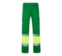 VELILLA 157 Pantalon Haute Visibilité - Vert Herbe et Jaune Fluo - S