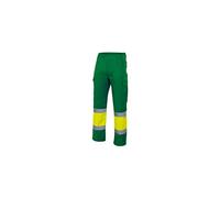 VELILLA 157 Pantalon multipoches bicolore haute visibilité Vert citron et jaune fluo Taille 3XL