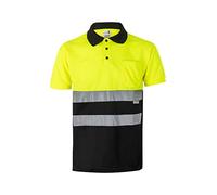VELILLA 173 Polo Bicolor Manga Corta AV Color Y Amarillo Flúor Talla 4XL, Noir et Jaune Fluo, Mixte