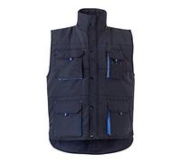 Velilla 205902 Gilet matelassé bicolore multipoches, bleu marine et bleu ciel, taille 3XL