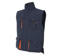 VELILLA 205902 Gilet matelassé bicolore multipoches, bleu marine et orange, taille L