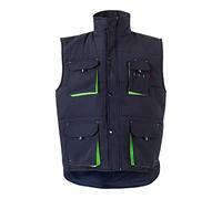 VELILLA 205902 Gilet matelassé bicolore multipoches, bleu marine et vert citron, taille 3XL
